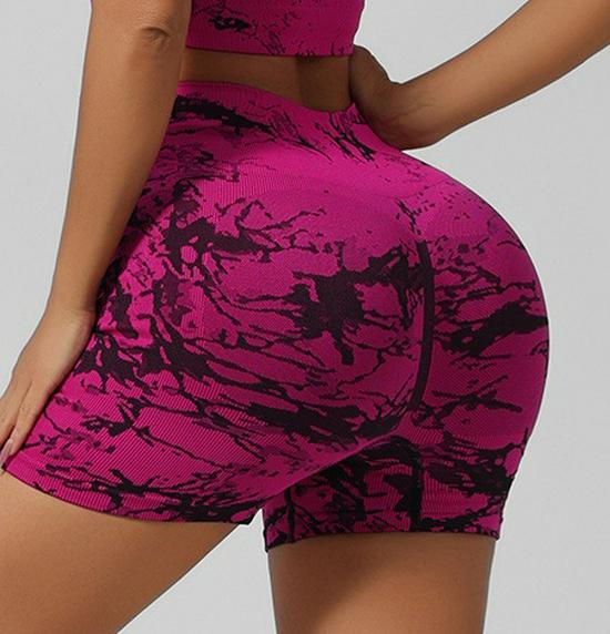 Tie-Dye Yoga Set: Beautiful Back Sports Bra & High-Waist Peach Lift Leggings