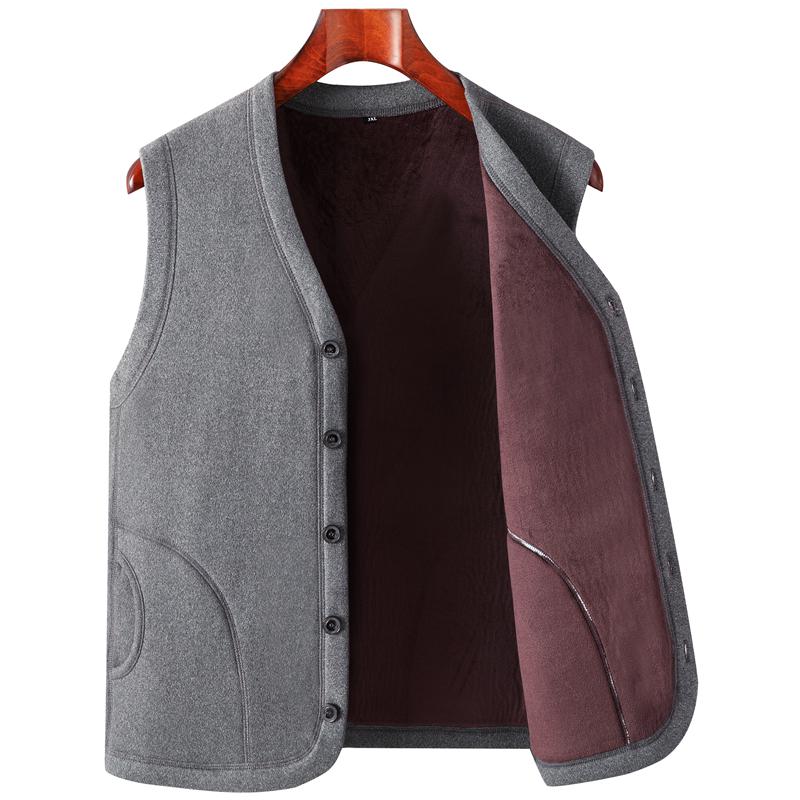 Fleece-Lined Button-Up Cardigan for Older Men - Autumn/Winter Style