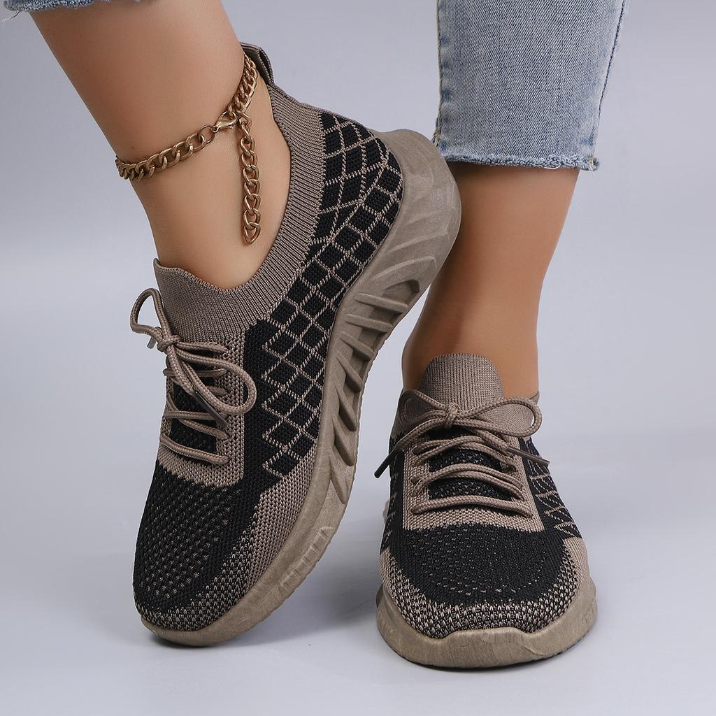 Spring And Autumn New Women'S Casual Lace Up Shoes Are Comfortable, Breathable, Lightweight And Wear-Resistant Sports Shoes