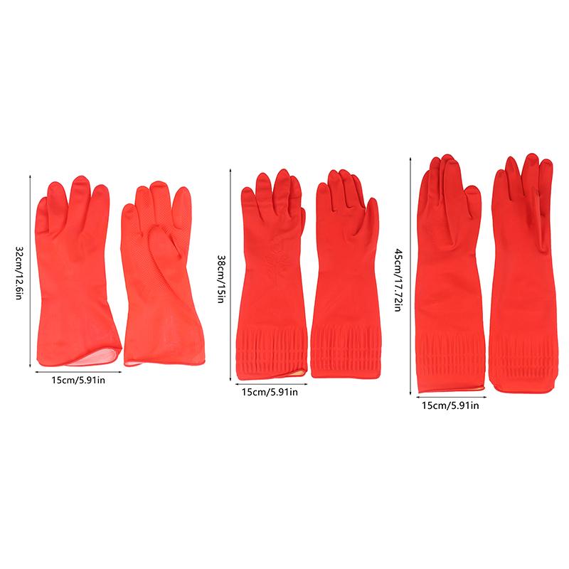 1Pair Latex Long Dish Washing Kitchen Clean Gloves Dish Washing Aquarium Fish Tank Industrial Thick Protective Gloves