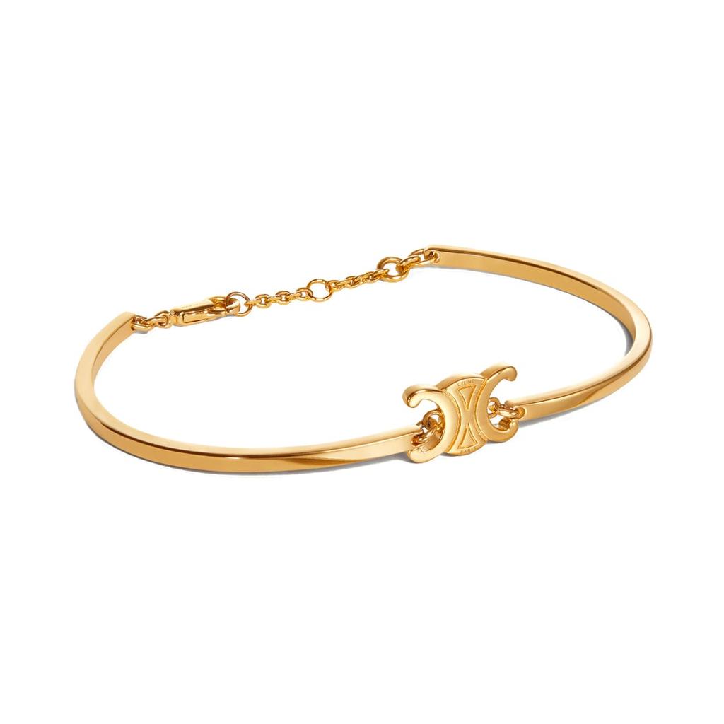CELINE Triomphe Articulated Bracelet In Brass With Gold Finish 46Z676BRA-35OR