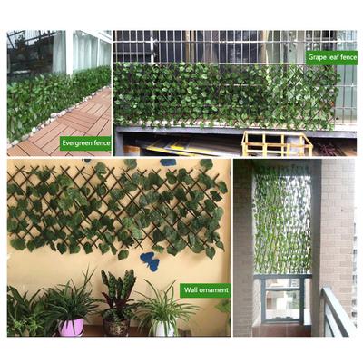Simulationszaun, Teleskopzaun, künstliche Blumen, grüne Blätter, für den Außenbereich, Gartenzaun, Wand