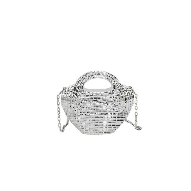 

PVC Solid Color Hasp CHAINS Crossbody Bags Affordable Luxury Design Sense Niche Women s Handbags 2026 High Quality Bags срібний