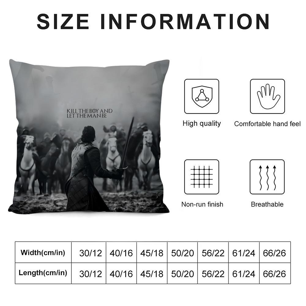 G-Game Of T-Thrones Movie Cushion Cover Pillowcase Ultra Soft Skin Friendly Fabric Cloud Like Comfort & Concealed Zipper