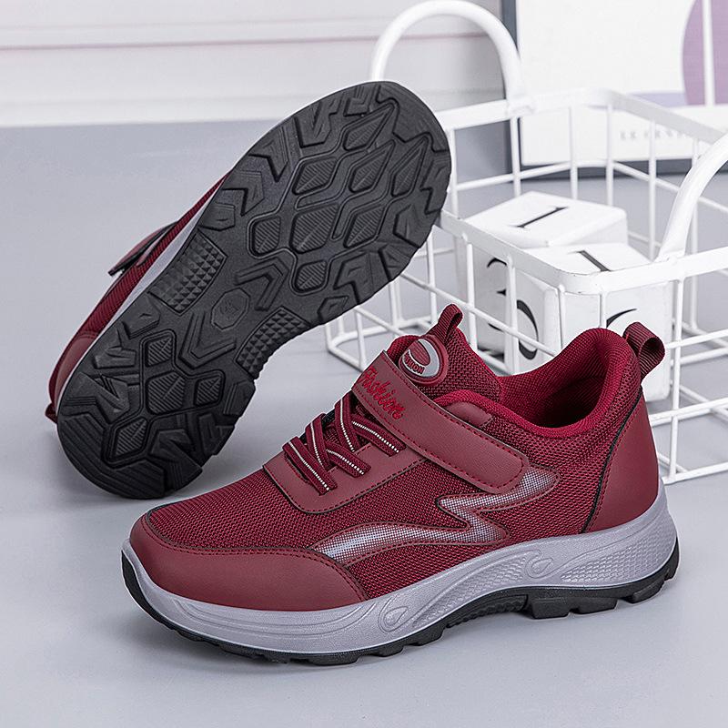 Walking shoes autumn new Chinese mother shoes Velcro sneakers climbing sole sneakers women