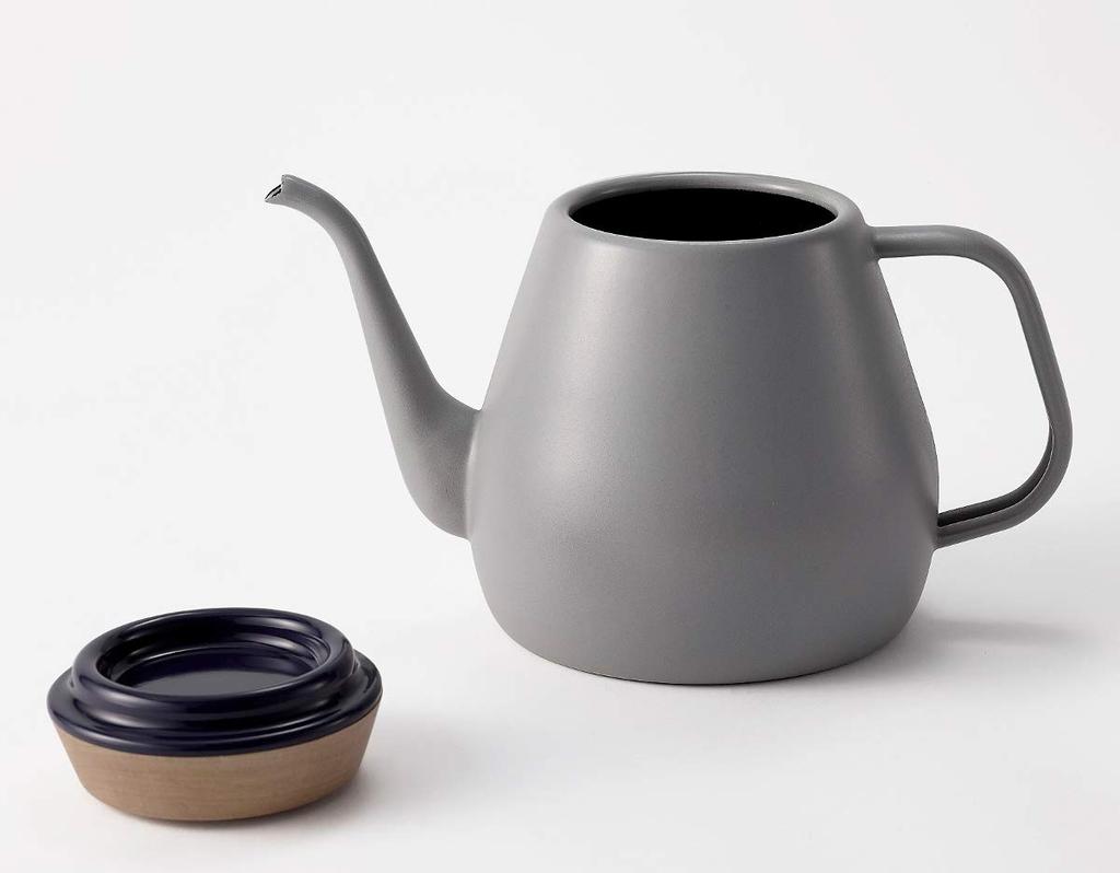 Ovject Coffee Drip Pot Kettle, Made In Japan, Enamel, Direct Heat, Induction Compatible, 1.8L, Matte Gray, O-DK1800-GY, Ideal for Camping and Outdoors