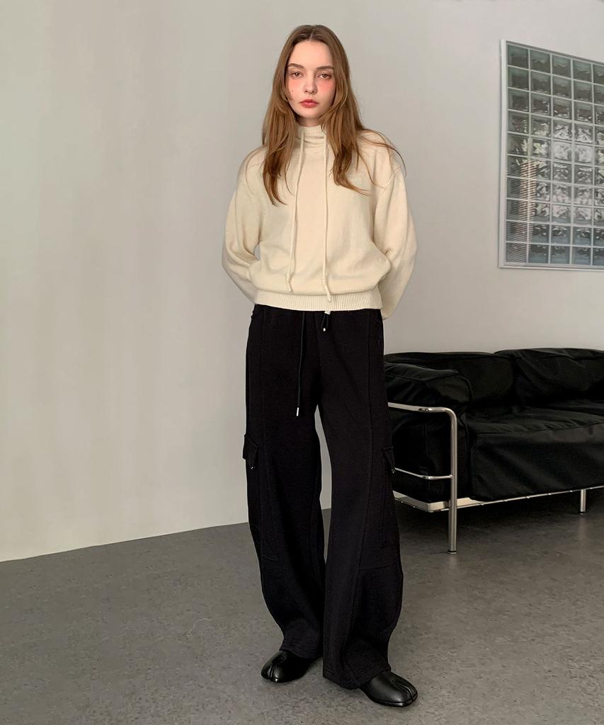 Baseukala Cargo Wide Banding Pants (2Colors)