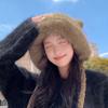 Autumn and winter warm ear protection knitted hat versatile thickened cold-proof plush bear ears wool hat female