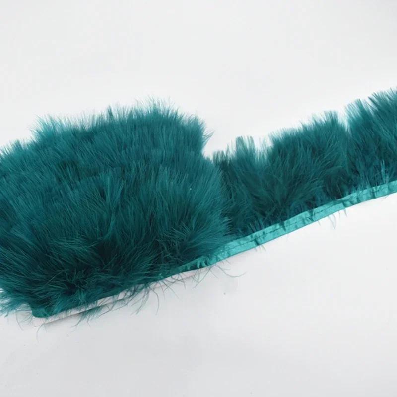 2Meters Colorful Fluffy Marabou Feathers Tassel Fringe Trim Turkey Feather Ribbon Clothes Cuffs Shawl Sewing Flecos Decoration