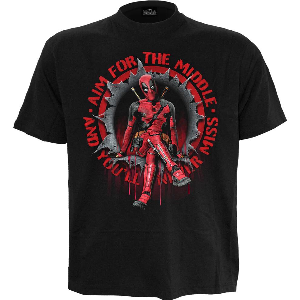OFFICIAL LICENSED DEAD POOL AIM FOR THE MIDDLE T-shirt Hit TV Series XXXXL