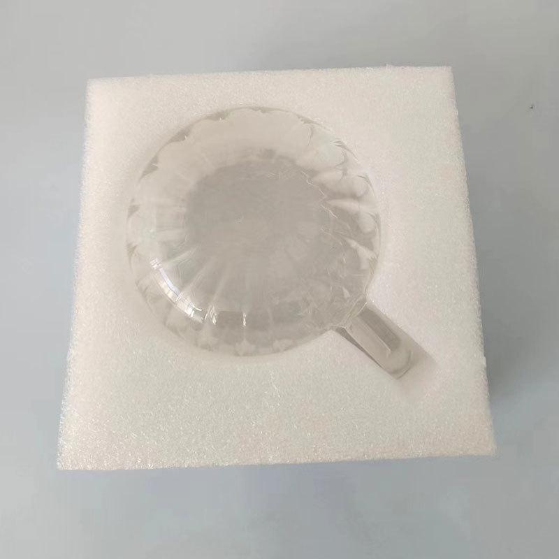 Creative Single-Layer Colored Striped Glass Cup with Handle – Fun Round Juice Coffee Mug