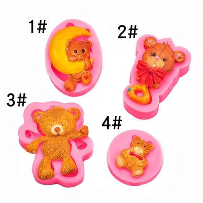 Silikonová forma na dort s kresleným medvídkem, hliněné, fondánové a čokoládové dekorace