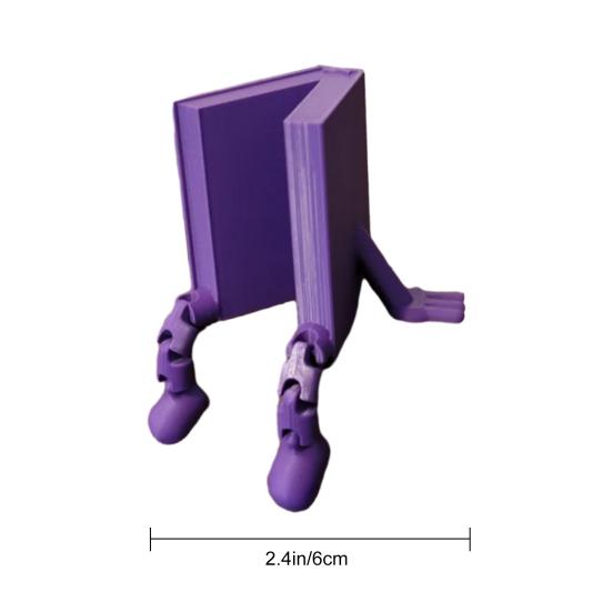 Articulated Book Ornament 3D Printed Desk Buddy Book Flexible Book Ornament with Movable Joints for Home Office Bookshelf Decor