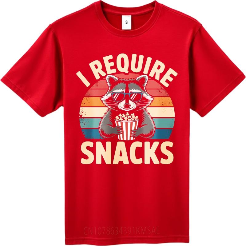 Casual tshirt Soft For him Crew Neck tshirt Brand Raccoon With Popcorn And Sunglasses Fashionable Boys tops summer Unisex tees S