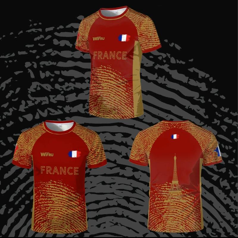 

Новая футболка с 3D-принтом Французский футбол Мужская Спортивная Уличная Дышащая с принтом Эйфелевой башни Модная Футболка с коротким рукавом Топ 4XL