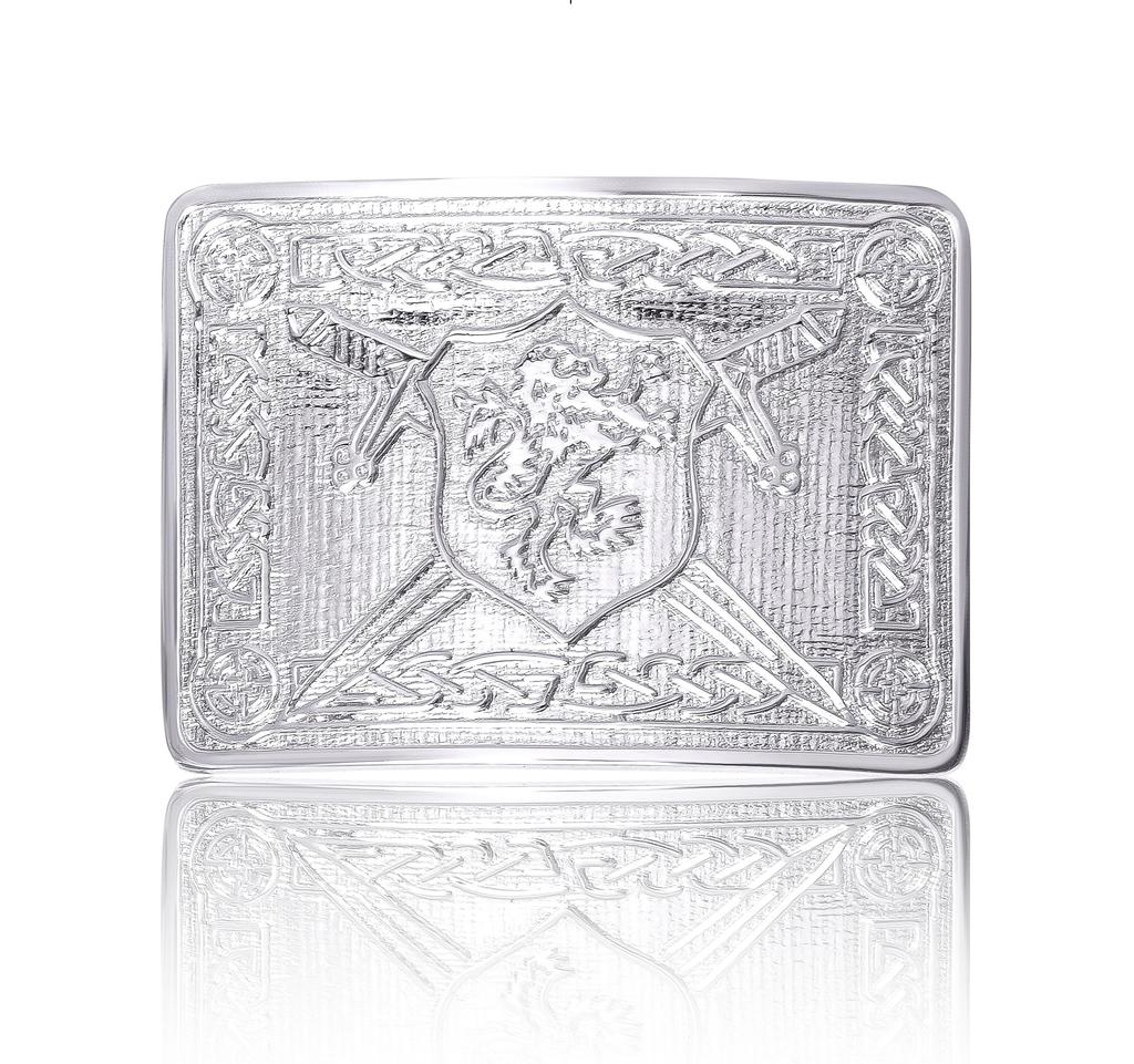 Scottish Kilt Belt Buckle Brass Mirror Shine Celtic Antique Design Sporran