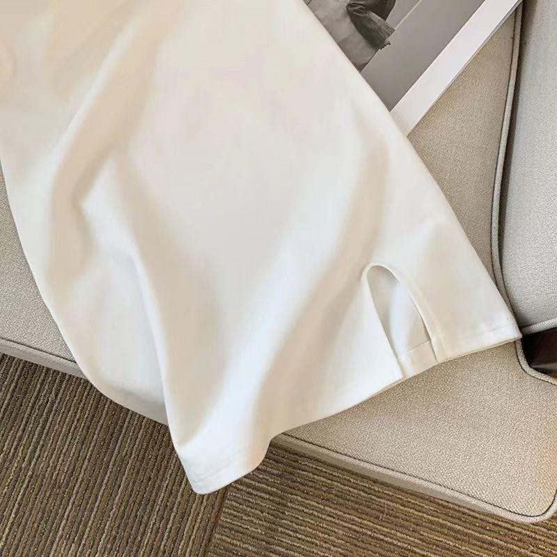 2026 Summer Pure Desire White Polo Collar Dress - Hip-Hugging Short Skirt for Women
