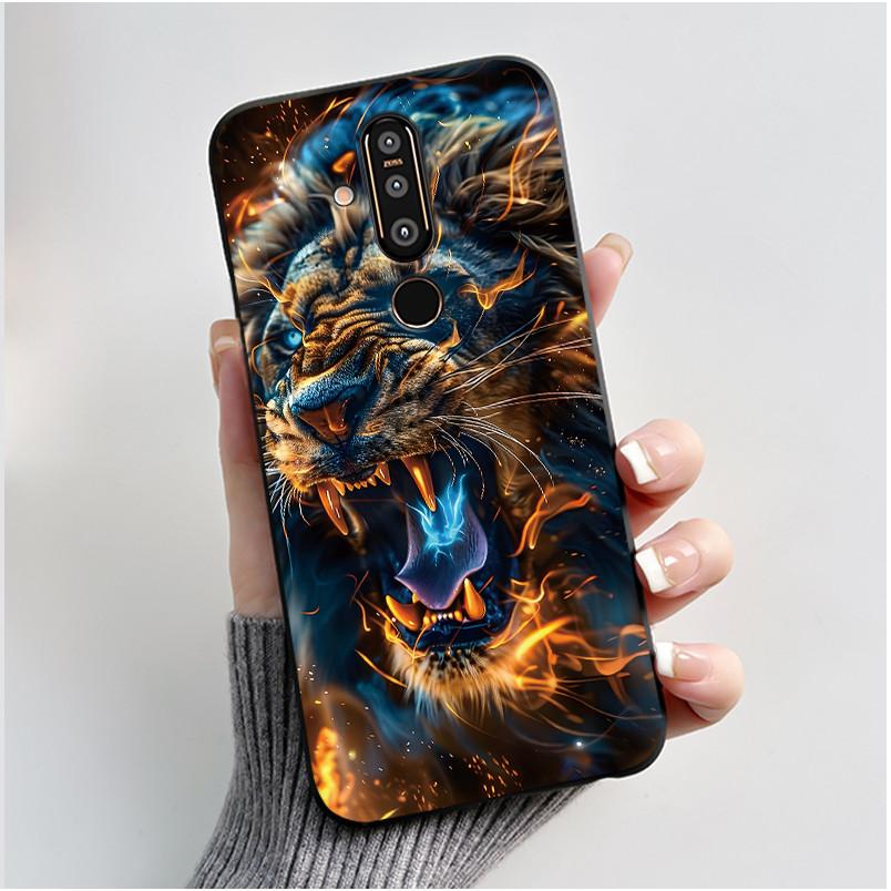 Case For Nokia 8.1 Plus/Nokia X71 Phone Casing Vast Grasslands With Beautiful WildFlowers Pattern Soft Black Anti-Scratch Case