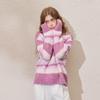 Sancai Women's Striped Round Neck Knit Sweater