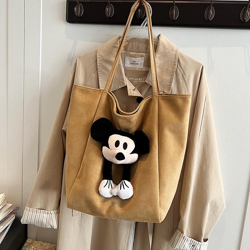 Suede Doll Tote Bag Large Capacity Shoulder Bag Female Doll Commuter Fashion Casual Underarm Bag