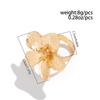 Fashion Sense Inlaid Pearl Flower Ring Simple Pleated Round Alloy Ring Set Daily Commuting Retro High-class Sense of Women's Jewelry