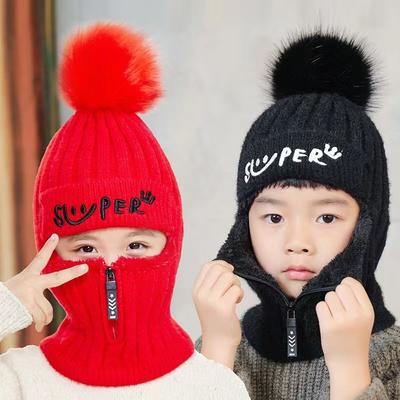 Strickmütze Schal Oneness Sturmhaube Kinder Halswärmer Winter Warm Skullies Beanie
