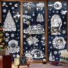 Yousheng 9Pcs/Set Christmas Stickers Self-adhesive Glass Film Snowman Elk Santa Claus Xmas Tree Patterns Removable Decorative Window Showcase Sticker