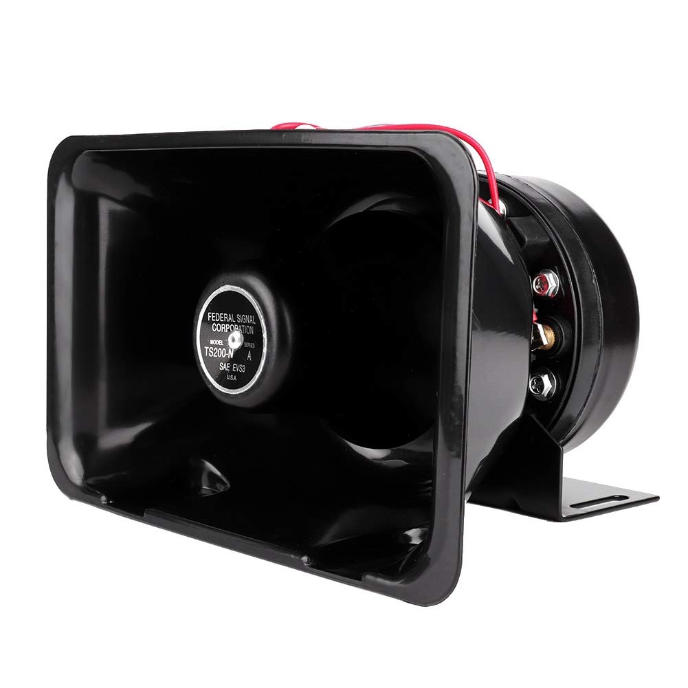 High-Pitch Warning Horn Speaker, 12V 200W, Universal Horn for Car Alarm Systems (Black)