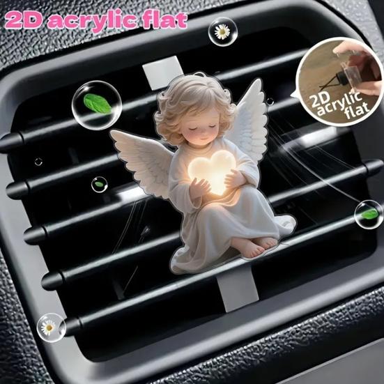 Hund Auto Lufterfrischer Clips Leichte Acryl Rinder Lüftungsschlitzklemme Hund Auto Ornamente Mops Tier