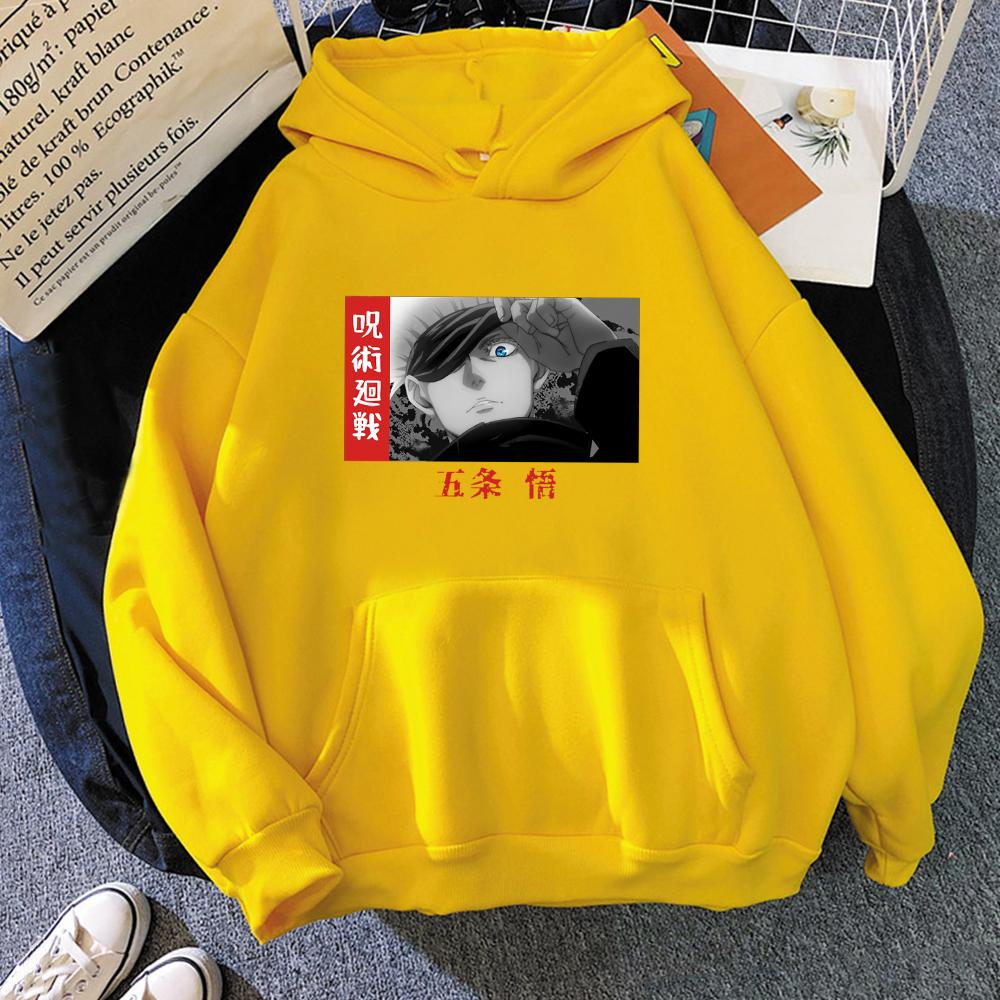 Jujutsu Kaisen Comics Gojou Satoru Graphic Hoodies Vintage Oversized Hooded Long Sleeves Hoodie Men Women Clothes