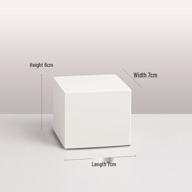 White Foam Geometric Cube Photo Props with Background Board and Small Ornaments