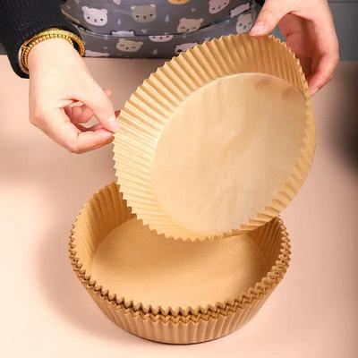 Vzduchová fritéza 50/100 ks Jednorazový papier Štvorcový okrúhly papier na pečenie Grilovací tanier Nepriľnavá podložka do kuchynskej rúry Papierový nástroj absorbujúci olej