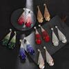 Luxury Full Rhinestone Teardrop Earrings Exaggerated Fashionable Statement Niche Elegant Socialite Drop Earrings For Women