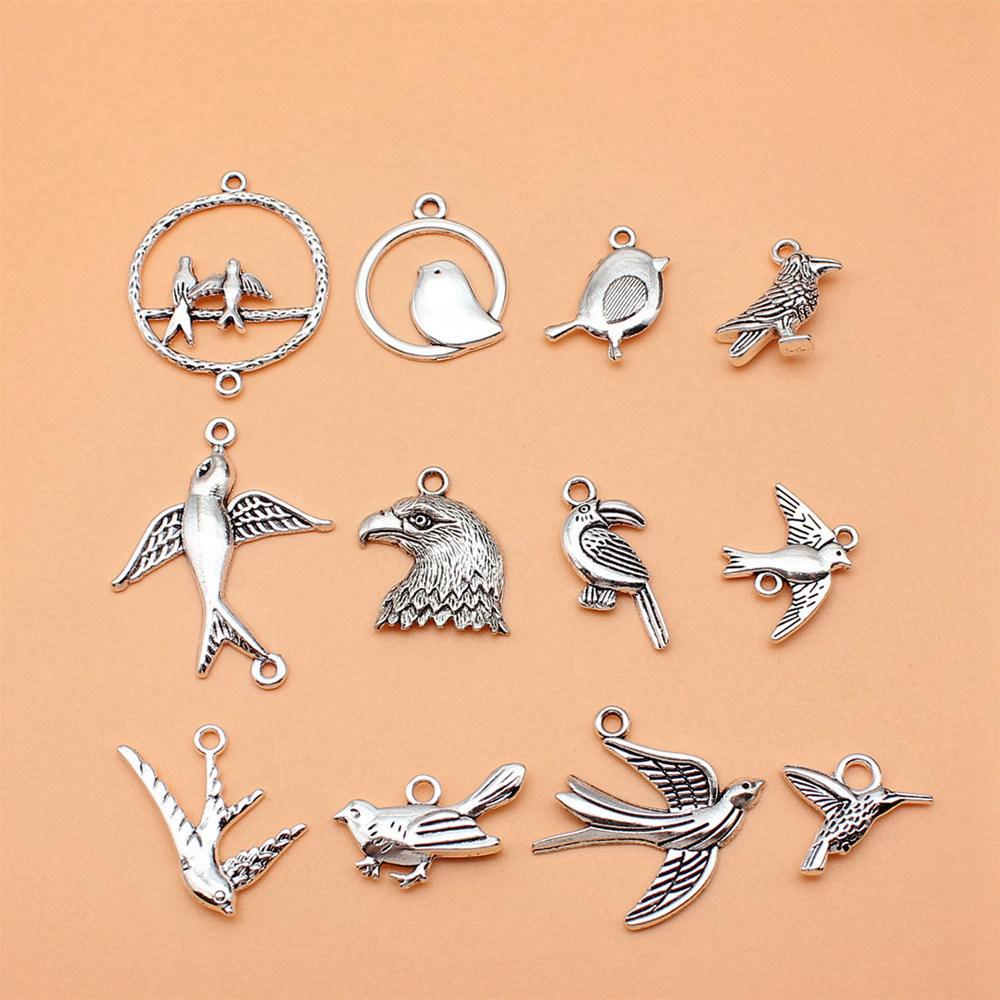 1 Set Mix Libel Bedels Vogel Hangers Voor Sieraden Maken Met Insectenthema