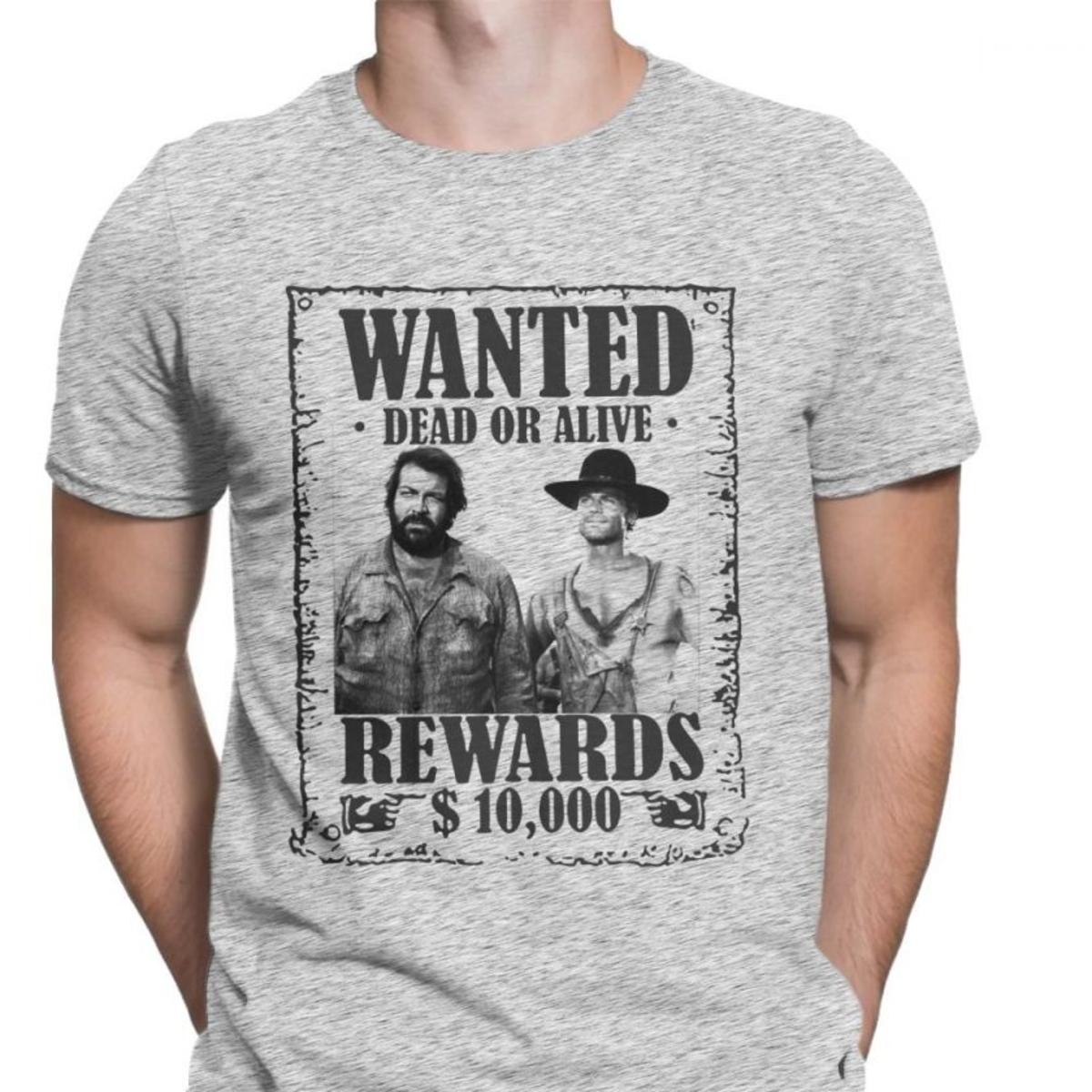 Bud Spencer Terence Hill Wanted Lo Chimavano  Epic Movie T Shirt Men Graphic Vintage T Shirt Premium Cotton Tshirts S