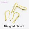 Multi Sizes 14K Gold Plated U Shape Earring Hooks Fittings Inlaid Zircon Ear Wire Hooks For DIY Jewelry Making Accessories Craft