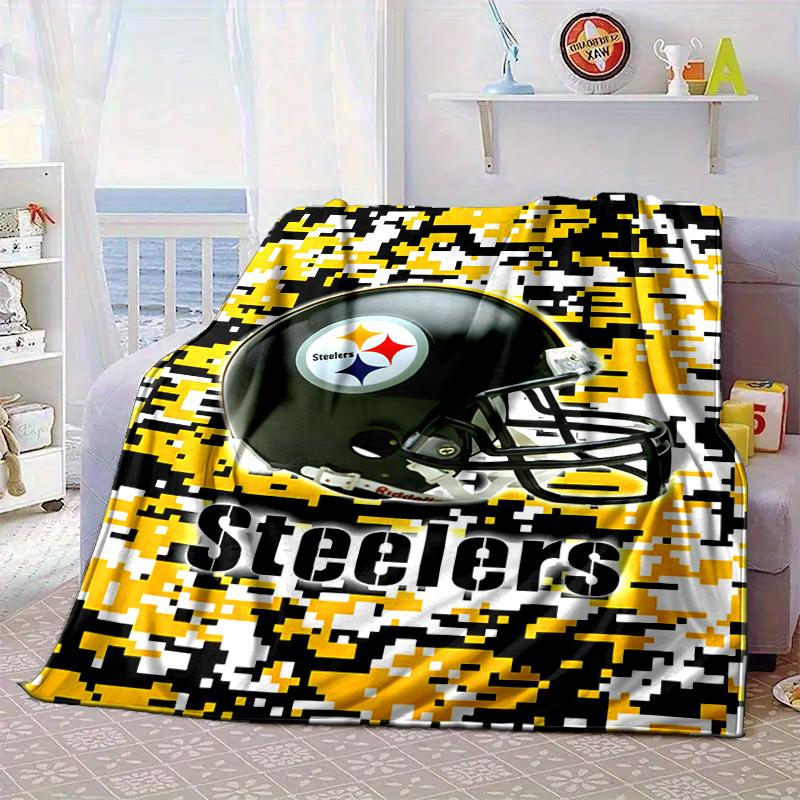Pittsburgh Steelers Logo Art Portable Blanket/Soft Blanket Bedding Blanket Suitable for Travel Camping Living Rooms Offices Sofas Fan Gifts