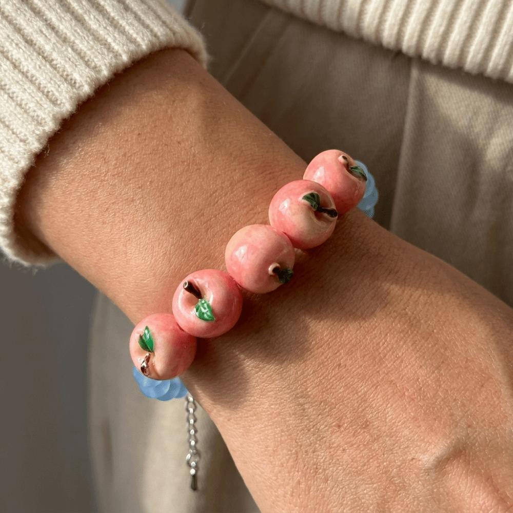 Exaggerated Lemon Bracelet Colorful Beads Stacked Bracelet Cute Fruit Beaded Bracelet  Girls Wear
