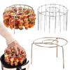 Stainless Steel Vertical Rib Rack for 48 Ribs Air Fryer Compatible Round Shape Oven Grill Rack Stainless Steel Barbecue Stand