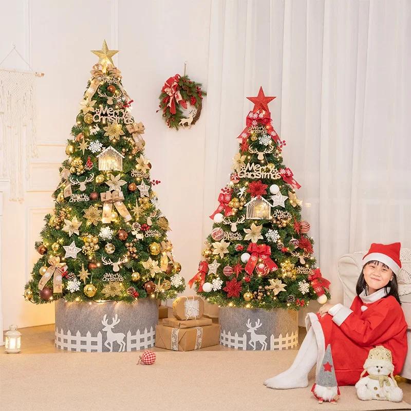 150cm Christmas Tree Decoration Package Tree Home Use European Gold Christmas PVC Tree