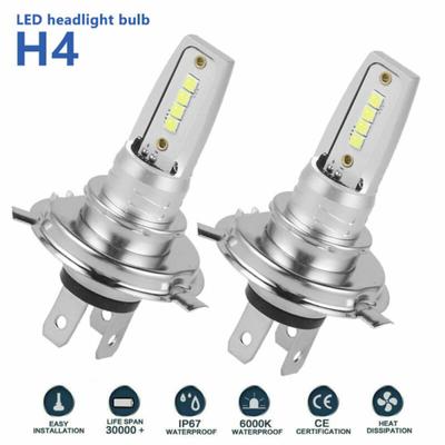 2 Piezas/Set Bombilla LED H4 para Faro Luz Blanca Ahorro de Energía 8 LEDs Alto Brillo Bombilla para Faro para Coche