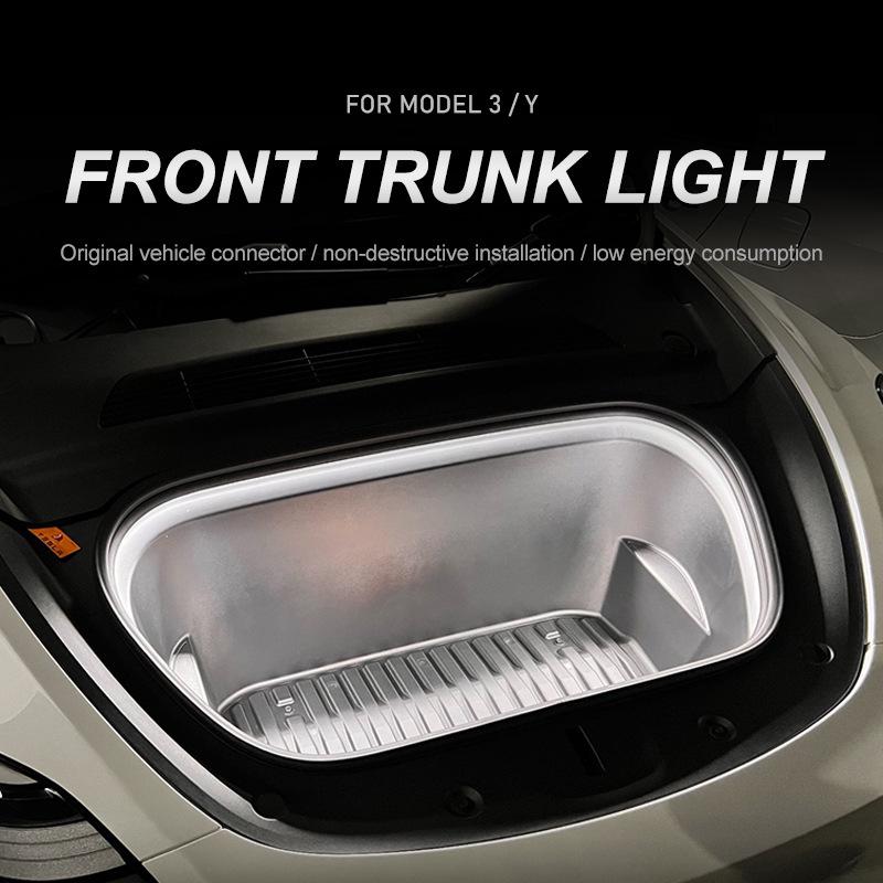 

Светодиодная лента подсветки переднего багажника Tesla Model 3/Y для улучшения интерьера Warm White Front Trunk Light for 21-23 Model 3/Y