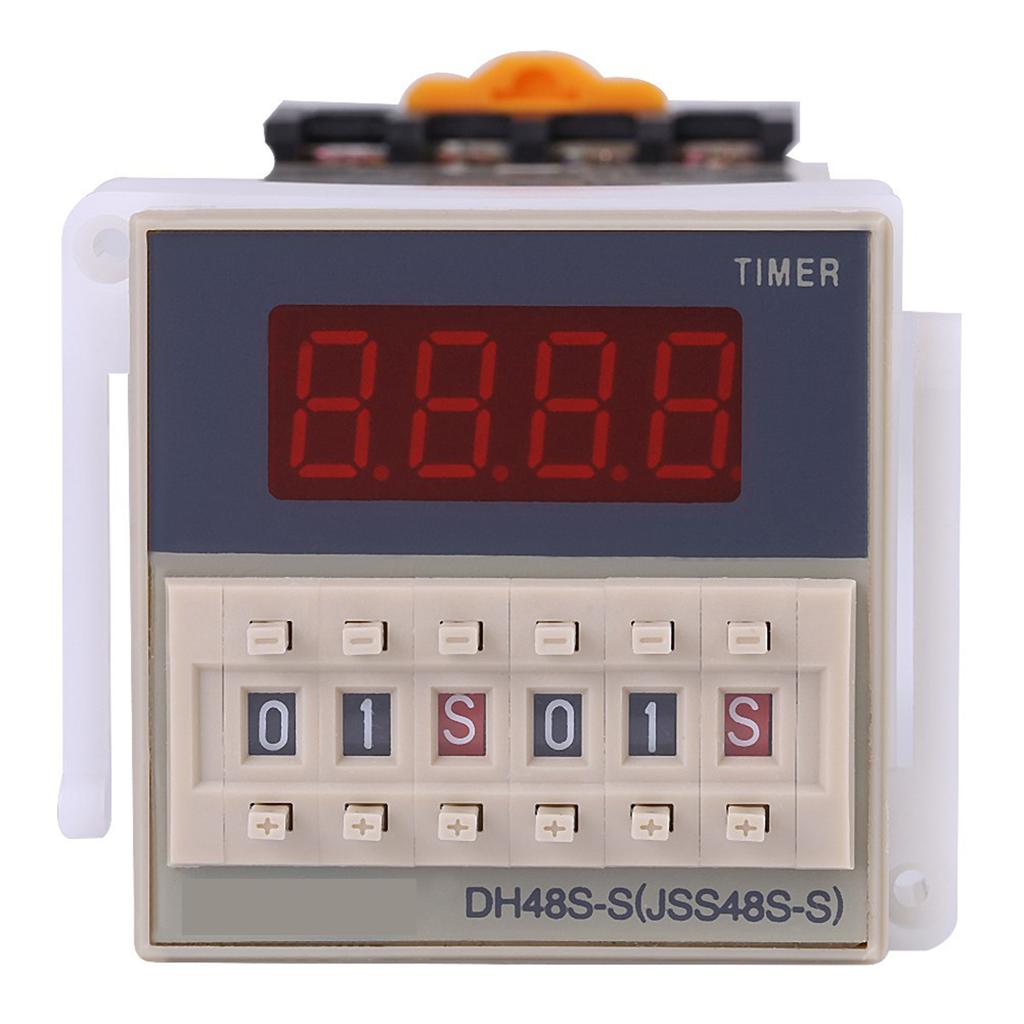 110V AC DH48S S 0.1s~99h Cycle Control Digital Display Time Relay with Base