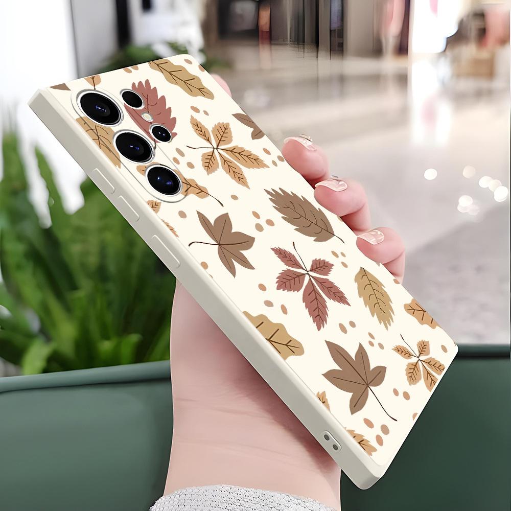 Ins Beautiful Style Retro Autumn Maple Leaf Samsung S26edge Mobile Phone Case TPU Soft Case S25Ultra Protective Case