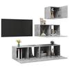 Vidaxl 4-Cz. TV Cabinet Set, Concrete Grey, Wood-Based Material