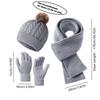 3-teiliges Set - Warme Wintermütze, Schal und Handschuhe für Erwachsene, ein bequemes Set, das Mütze und Schal kombiniert