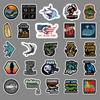 51 Photos Fishing and Sea Fishing Series Cartoon Creative Suitcase Laptop Car Stickers Waterproof Decorative Stickers