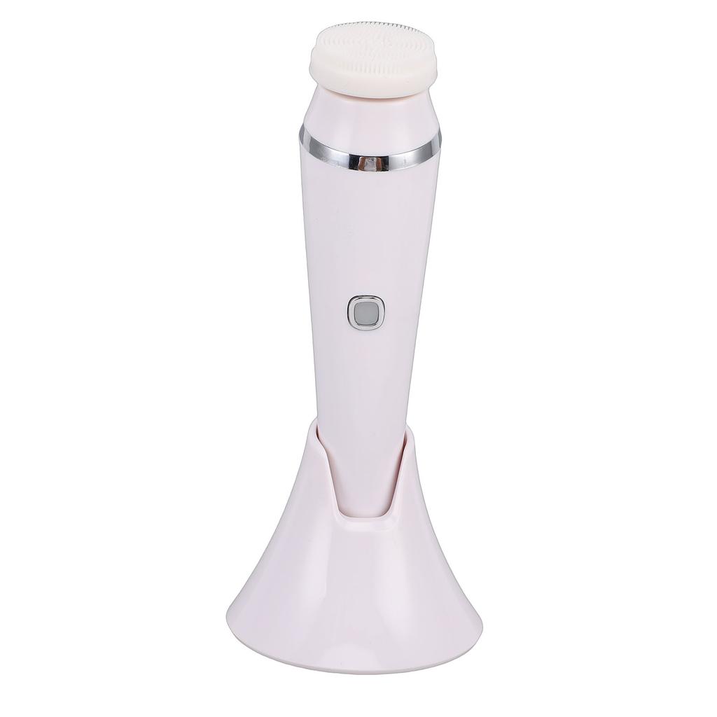 Facial Cleansing Brush 4 in 1 Vibrating Electric Face Scrubber Exfoliatorwith Heating Metal Massage Head IPX6 Water Proof for Men Women