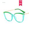 Fashion TR90 Retro Cat Eye Anti-blue Light Glasses Frame Women New Ultra-light Frame Glasses Blue Light Blocking Glasses