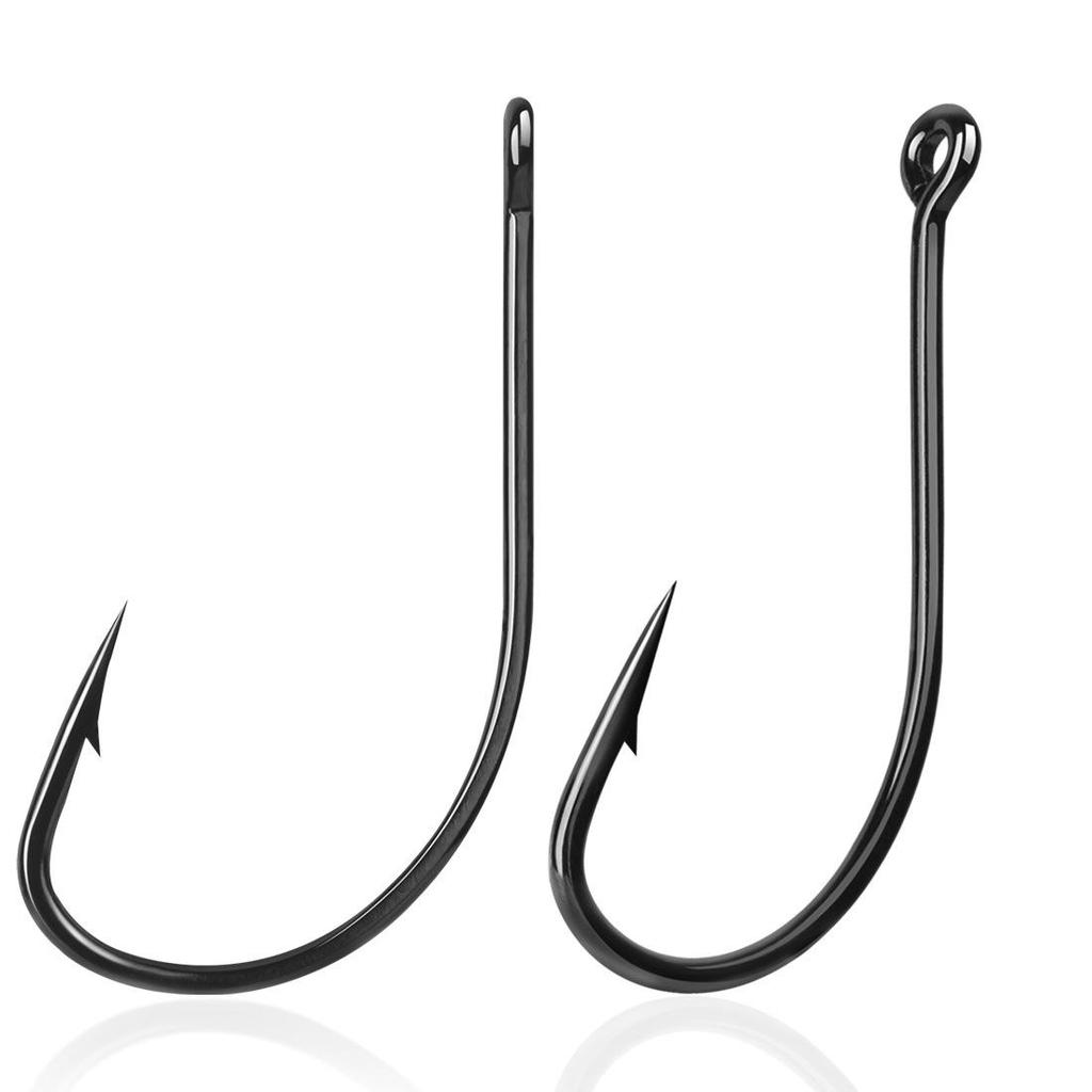Guanfu Marusei High Carbon Steel Barbed Fish Hook with Crooked Mouth and Flat Hook Bottom Ring